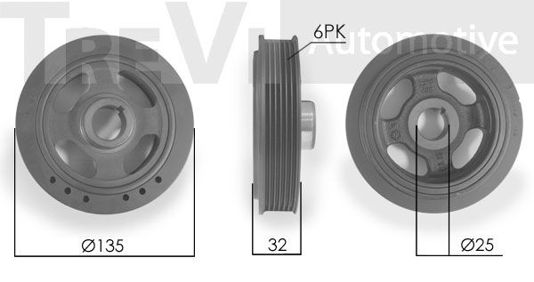 TREVI AUTOMOTIVE skriemulys, alkūninis velenas PC1097